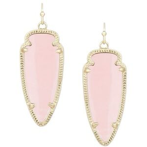 Kendra Scott Skylar Arrowhead Earrings (retired style) Rose Quartz